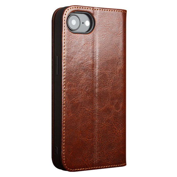 Flip case for Iphone 16E, QIALINO Leather Wallet, brown