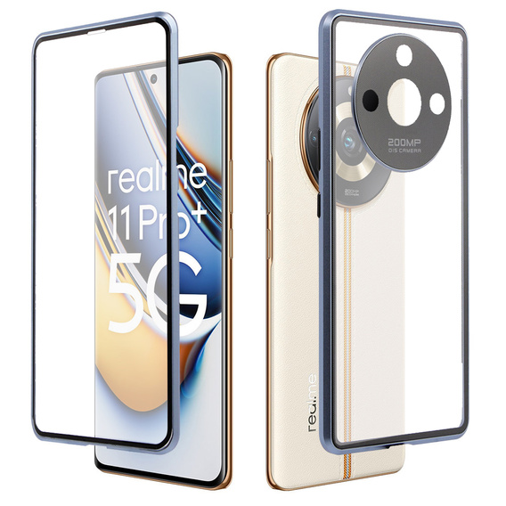 Case for Realme 11 Pro 5G / Pro+ 5G, Magnetic Dual Glass, blue