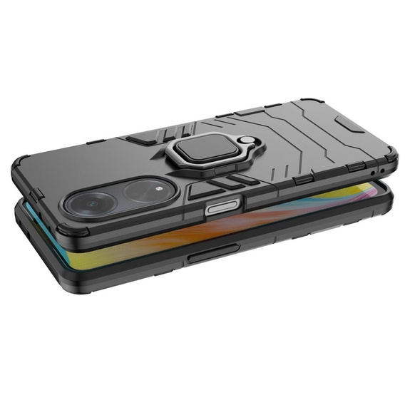 Case for Oppo A58 4G, Kickstand Ring, black