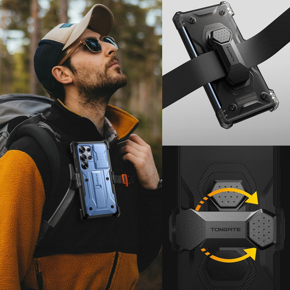 Rugged Case for Samsung Galaxy S25 Ultra – Tongate MECH Series Belt Clip, blue