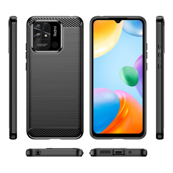Case for Xiaomi Redmi 10C, Carbon, black