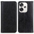 Flip case for Xiaomi Poco F6, Split Leather, black