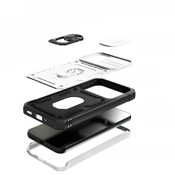 Case for Samsung Galaxy A54 5G, CamShield Slide, white / black