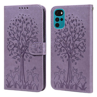 Flip case for Motorola Moto G22, tree, purple