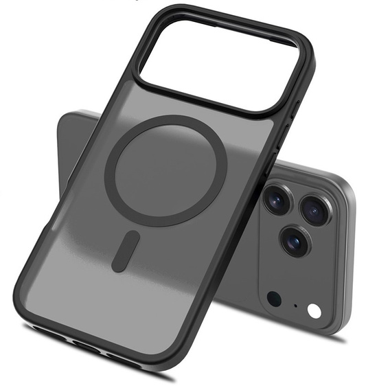 Matt Case for iPhone 17 Pro Max, for MagSafe, translucent black