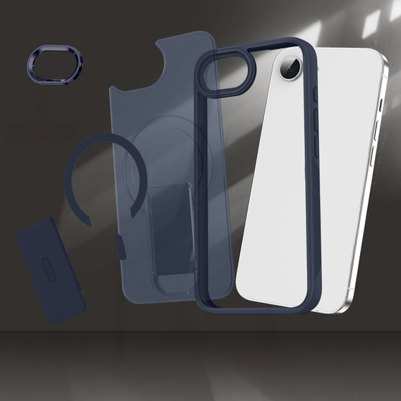 Case for Iphone 16E, Kickstand Matt Case, for MagSafe, blue