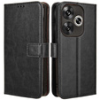 Flip case for Xiaomi Poco F6, Crazy Horse Wallet, black