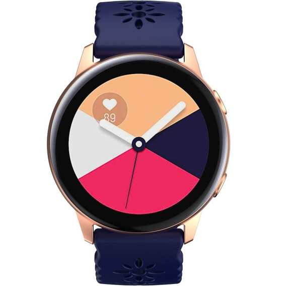 Silicone strap for 20mm Soft Hollowed-out, Dark Blue