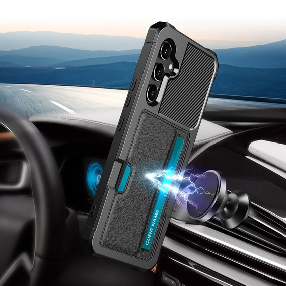 Case for Samsung Galaxy A55 5G, Card Holder Kickstand, black