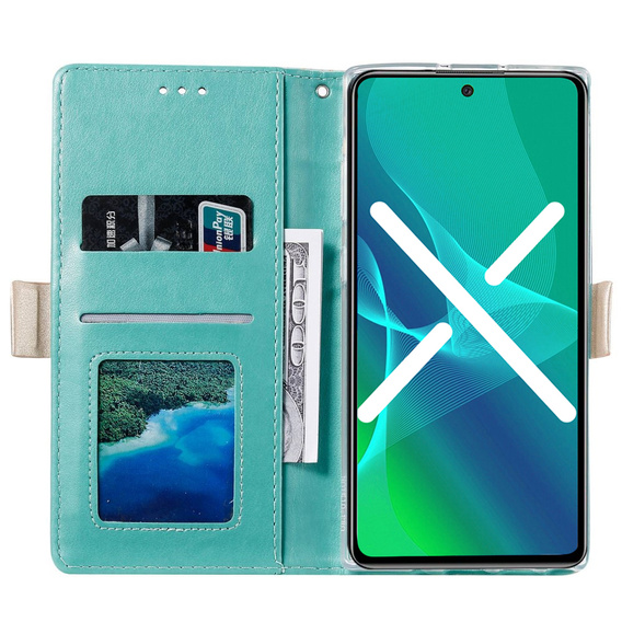 Flip case for Samsung Galaxy S20 FE/5G, Wallet Pocket Zipper Lace, green