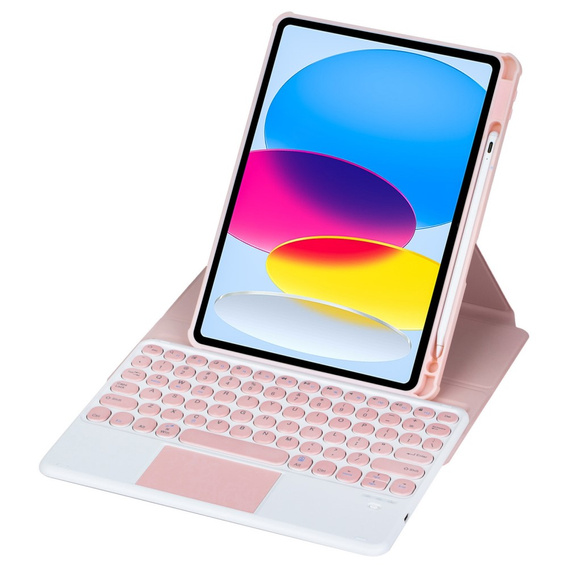 Keyboard case for iPad 11" 2025 A16 (11 gen.) / iPad 10.9" 2022 (10 gen.), Rotary 360° Leather, pink rose gold