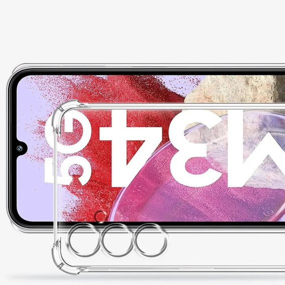 Case for Samsung Galaxy M34 5G, Anti-Shock, transparent + 9H Glass