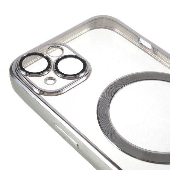 Case for iPhone 14, Electro MagSafe, silver + Screen Glass