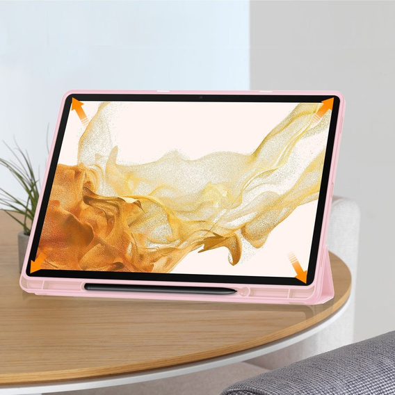 Case for Samsung Galaxy Tab S10+ Plus, Smartcase with stylus space, pink