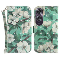 Flip case for Oppo A60, Wallet, Flowers white