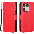 Flip case for Motorola Edge 50 Ultra, Crazy Horse Wallet, red