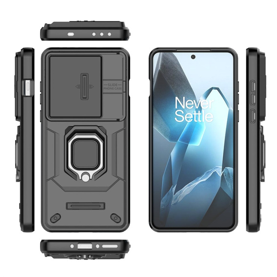 Case for OnePlus 13, KickStand Camera Lens, black