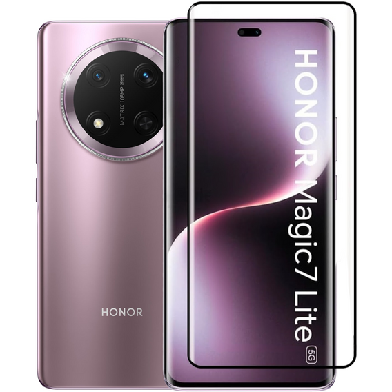 3D Tempered Glass for Honor Magic 7 Lite, black frame