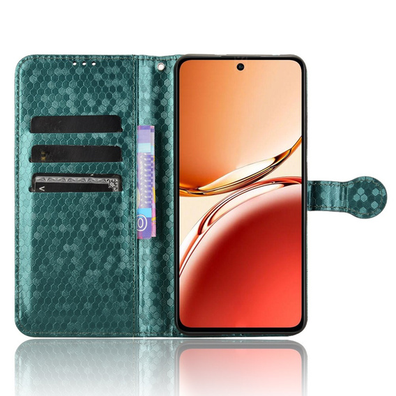 Flip case for Oppo Reno 12FS / 12F, Wallet Rhombus, green