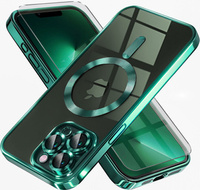 Case for iPhone 13 Pro, Electro MagSafe, green + Screen Glass