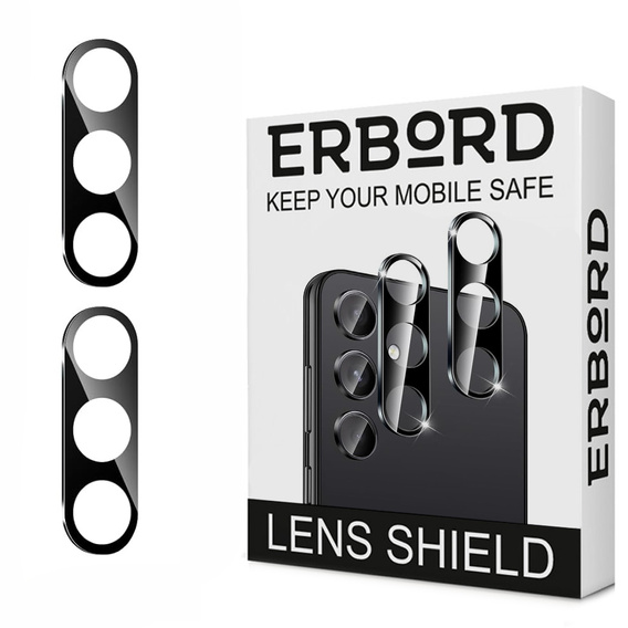 2x ERBORD tempered glass for camera to Samsung Galaxy S24, transparent