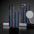 Case for IPhone 16 Pro, Aramid Fiber Slim Case, for MagSafe, blue / red
