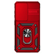 Armoured case with stand and lens cover for Samsung Galaxy S26, red