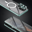 Magnetic Dual Glass MagSafe case for Samsung Galaxy S24 Ultra, green