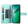 Flip case for Oppo Reno 13F 5G, Wallet Zipper Pocket, mint