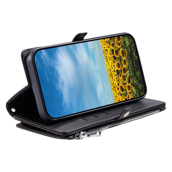 Flip case for Xiaomi Redmi 14C / Xiaomi Poco C75, Wallet Zipper Pocket, black
