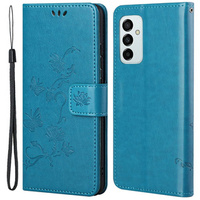 Flip case for Samsung Galaxy M23, Butterfly, blue