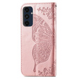 Flip case for Samsung Galaxy A16, Butterfly, pink rose gold