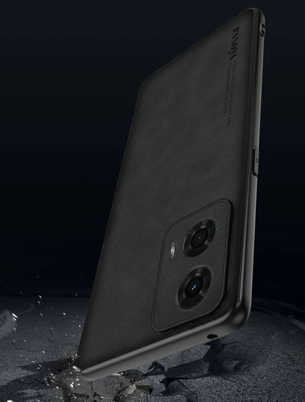 Case for Motorola Moto G24 / G24 Power / G04, ERBORD Business, with metal plate for car mounts, black