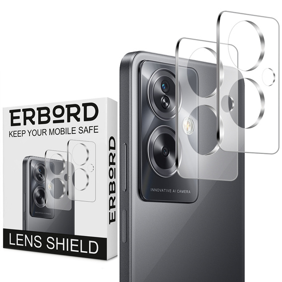 2x ERBORD tempered glass for camera to Oppo A79 5G, transparent