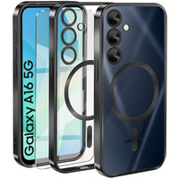 Case for Samsung Galaxy A16, Electro MagSafe, black + Screen Glass