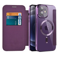 Flip case for iPhone 12, RFID Wallet MagSafe CamShield, purple