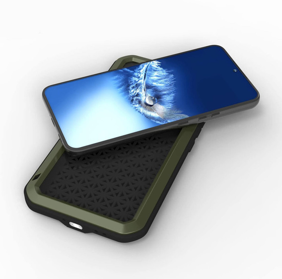 Love Mei Case for Samsung Galaxy S23 Plus, armored with glass, green