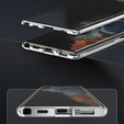 Case for Samsung Galaxy S22 Ultra, Magnetic Dual Glass, silver