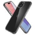 Spigen case for iPhone 15, Ultra Hybrid, transparent + 9H Tempered Glass