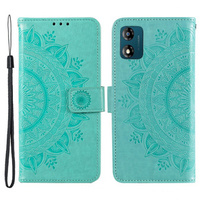 Flip case for Motorola Moto E13, Mandala Flower, green