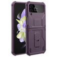 Armored Case for Samsung Galaxy Z Flip 4 5G, Dexnor Clip Holder, purple