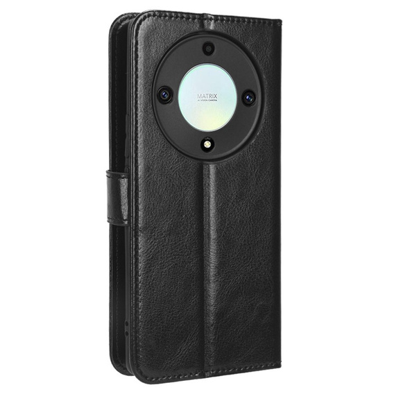 Flip case for Honor Magic 5 Lite, Crazy Horse Wallet, black