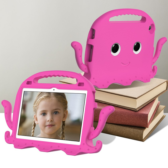 Children's case for Lenovo Tab M10 10.1 Gen 3, with handle, octopus, dark pink
