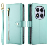 Flip case for Xiaomi Redmi Note 14 Pro 5G / Poco X7 5G, Wallet Zipper Pocket, green