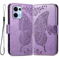 Flip case for Oppo Reno 13, Butterfly, purple