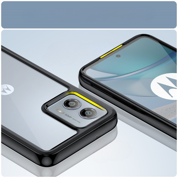 Case for Motorola Moto G53 5G, Fusion Hybrid, transparent / black