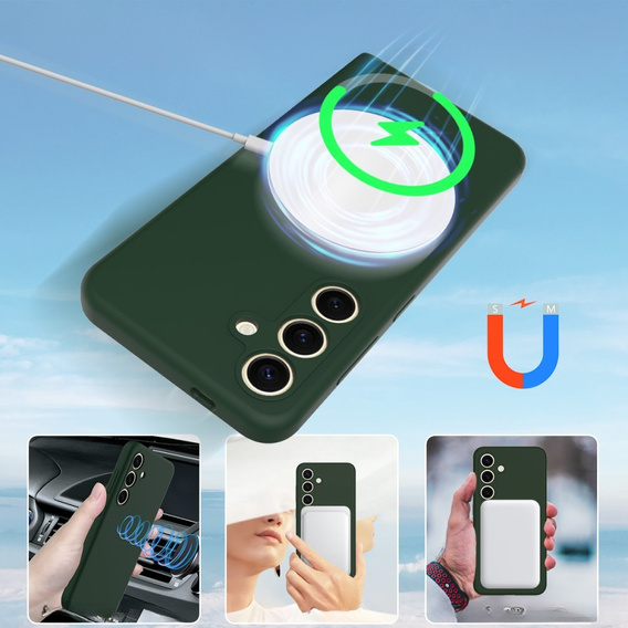 Case for Samsung Galaxy S24 FE, Silicone MagSafe, green