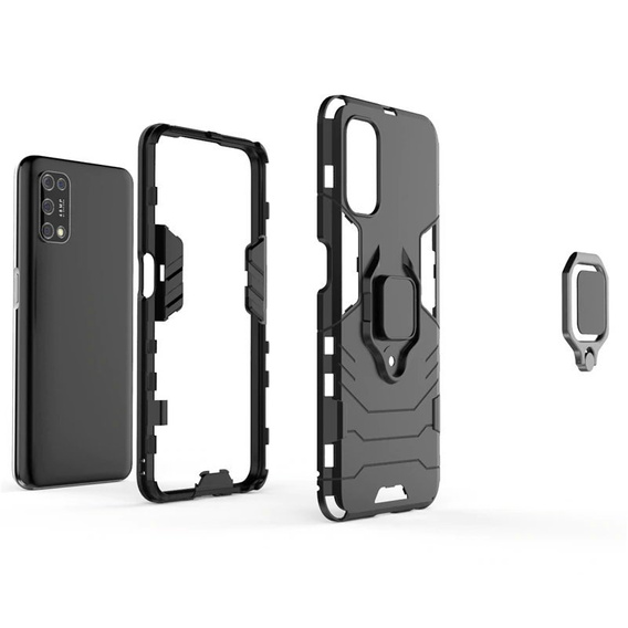 Case for Realme 7 5G, Kickstand Ring, black