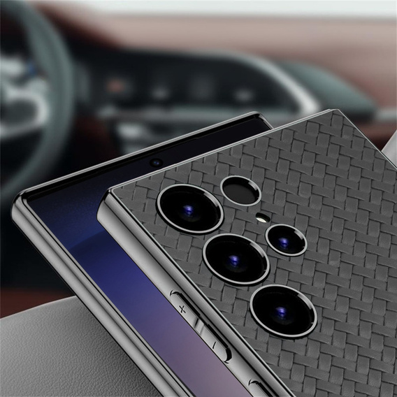 Case for Samsung Galaxy S23 Ultra, GKK Woven Leather, grey