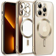 Case for iPhone 13 Pro Max, Electro MagSafe, gold + Screen Glass